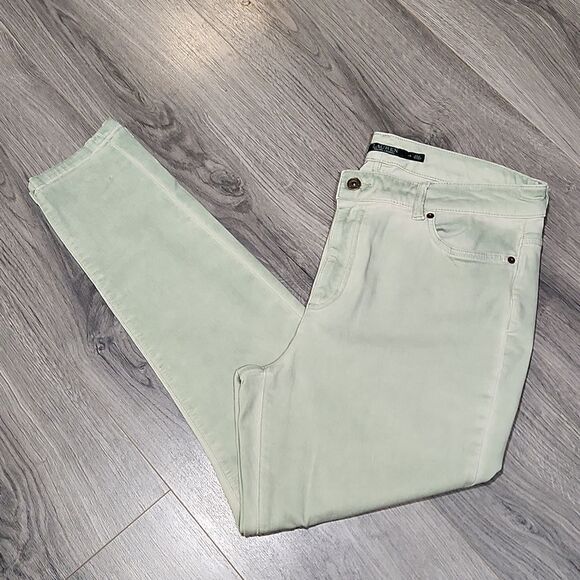 Lauren Ralph Lauren Premier Skinny Ankle Mint Green Washed Jeans - Picture 1 of 8